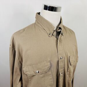 Bulwark 2XLT Flame Resistant Work Shirt Beige Westex UltraSoft Poly Cotton Blend